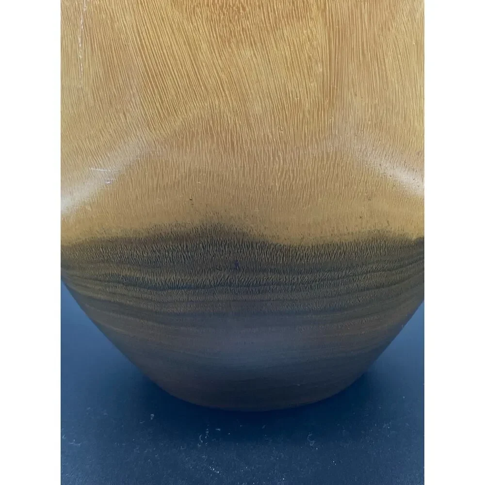 Turned wood Jar Vase Two Toned Handcrafted Wood‎ Accent Vase